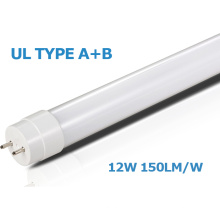 ul dlc listado ul tipo A + B 12 W 150LM / W lastro eletrônico compatível ou Byast de lastro 4FT Vidro T8 LED tubo